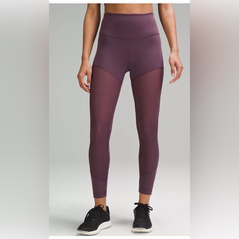 Wunder Train Mesh High-Rise Tight 25" | Grape Thistle